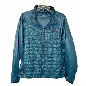 Men’s The North Face Thermoball Full Zip Long Sleeve Quilted Puff Green Jacket S